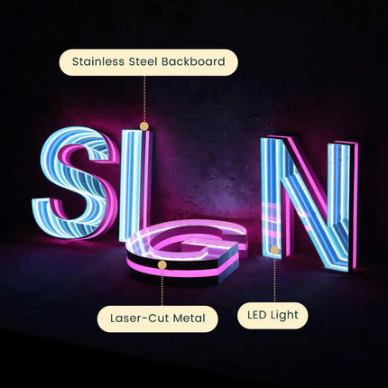 Cyberpunk 3D Colorful Neon Letter Shop Sign – Illuminated Custom