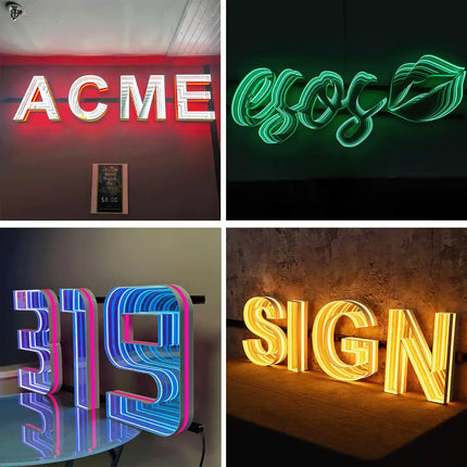 Cyberpunk 3D Colorful Neon Letter Shop Sign – Illuminated Custom