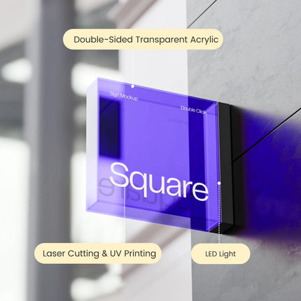 Designer Acrylic Side-Mount Business Sign – Custom Multi-Color Light box for Storefronts