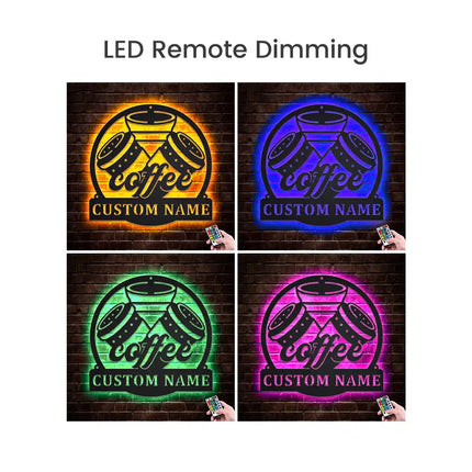Dimmable Metal Neon Coffee Sign | Coffee Bar,Home Decor, Coffee Lover Gift, Adjustable Brightness 05