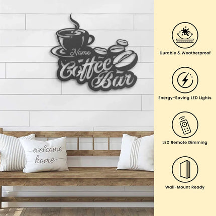 Dimmable Metal Neon Coffee Sign  | Home Coffee Corner Decor, Dimmable, Perfect Gift Idea03