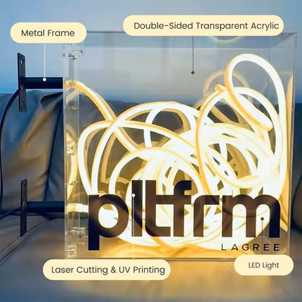 Double-Sided Outdoor LED Light Box – Custom Acrylic Shop Sign with Stacked LED Tubes