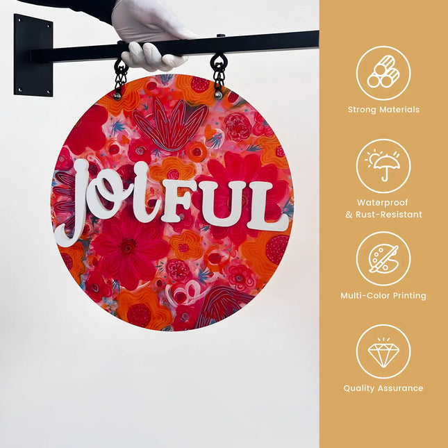 Double-Sided Round Metal Business Sign – Custom Design Store Sign