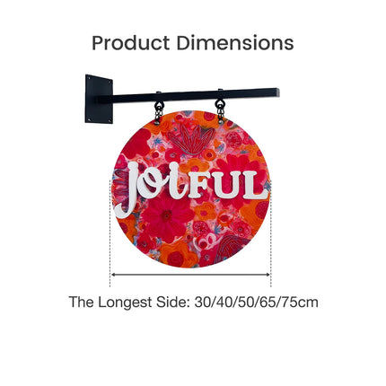 Double-Sided Round Metal Business Sign – Custom Design Store Sign