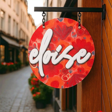 Double-Sided Round Metal Business Sign – Custom Design Store Sign