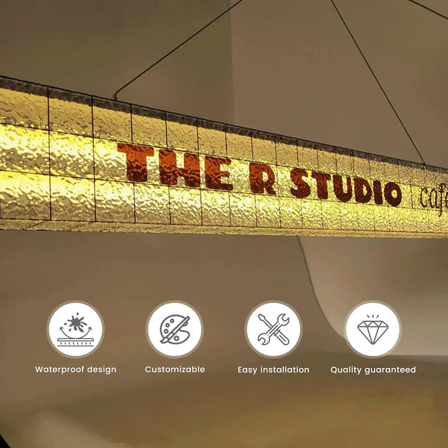 Full Glow Acrylic Light Box – Custom Rectangular Shop Sign for High-End Branding