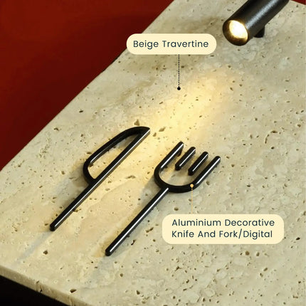 High-End Spotlight Luminous Travertine Sign for Business, Doorplate