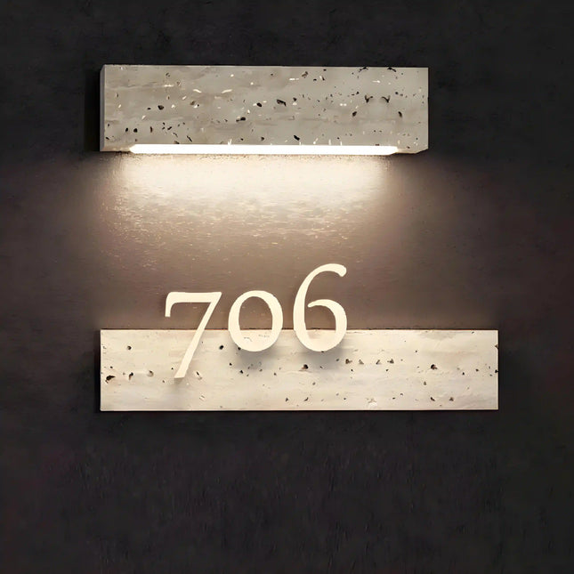 High-Grade Double-layer Luminous Travertine Doorplate
