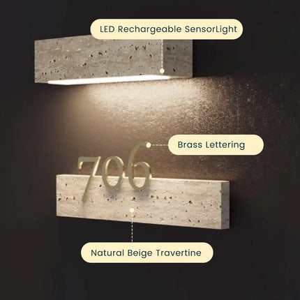 High-Grade Double-layer Luminous Travertine Doorplate