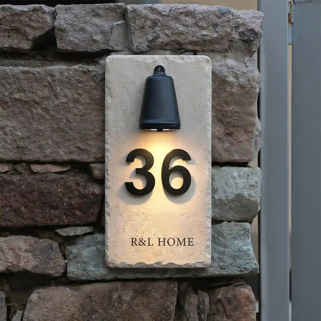 High-Grade Outdoor Limestone Luminous Doorplate