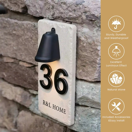 High-Grade Outdoor Limestone Luminous Doorplate