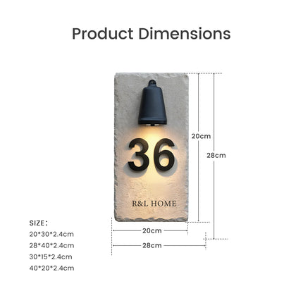 High-Grade Outdoor Limestone Luminous Doorplate