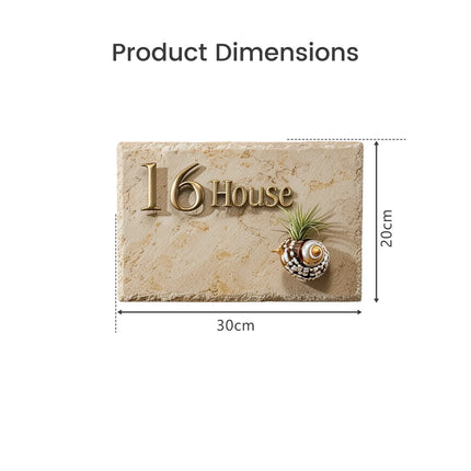 High-Grade Plant Decoration Marble Brass House Sign 04