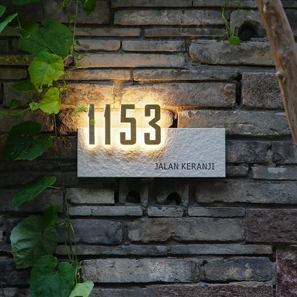 High-Grade Simple Luminous Bluestone House Sign