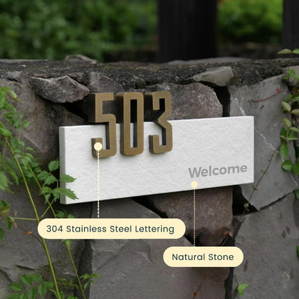 High-Grade Simple Luminous Bluestone House Sign
