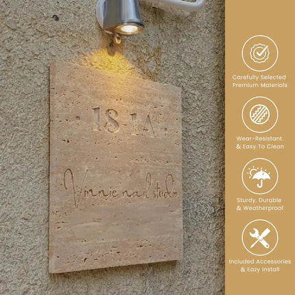 High-Grade Travertine Induction Luminous Doorplate
