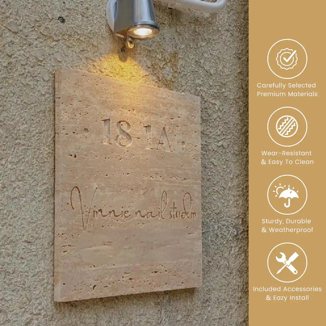 High-Grade Travertine Induction Luminous Doorplate