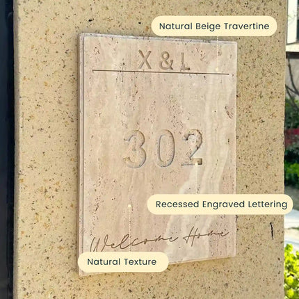 High-Grade Travertine Induction Luminous Doorplate
