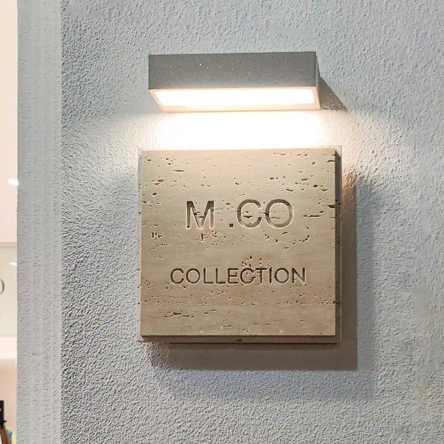 High-Grade Travertine Luminous Doorplate