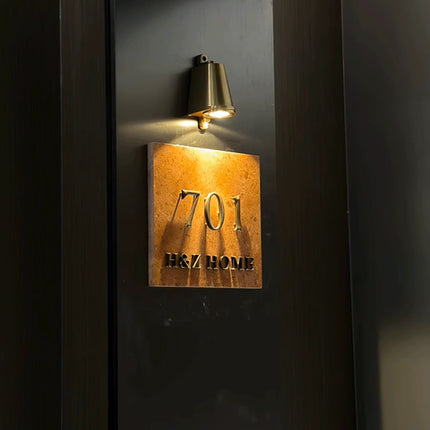 High-Grade Vintage Brass Travertine Doorplate Customization house sign sku8.4