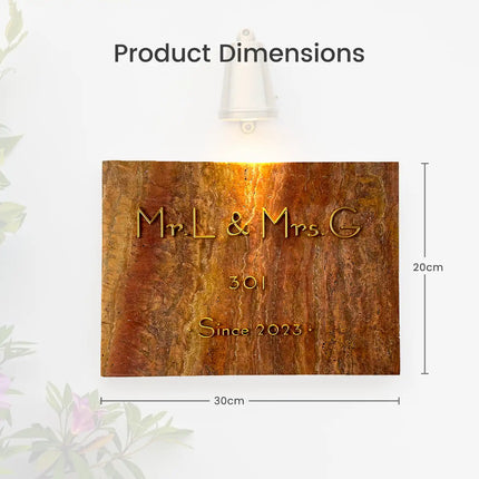 High-Grade Vintage Brass Travertine Doorplate Customization house sign sku8.5