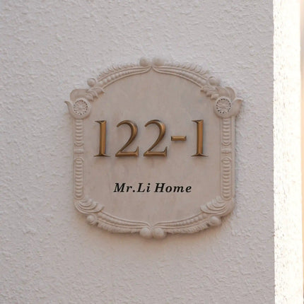 High-end French Style Home Lime Stone Doorplate Customization house sign sku1.1 