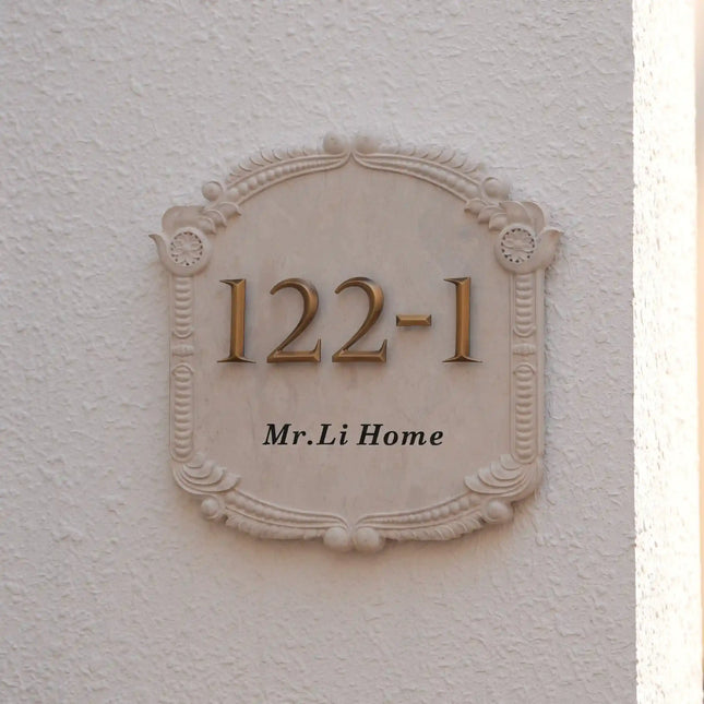 High-end French Style Home Lime Stone Doorplate Customization house sign sku1.1 