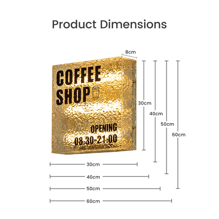 INS-Inspired Textured Glass Acrylic Light Box Shop Sign – Illuminated Custom