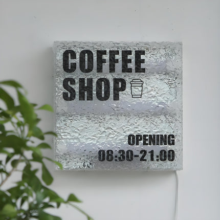 INS-Inspired Textured Glass Acrylic Light Box Shop Sign – Illuminated Custom