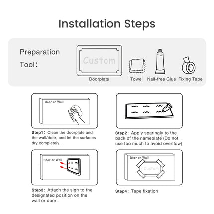 Installation Diagram for Nail-Free Adhesive House Signs