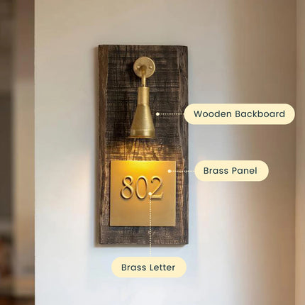 Japanese Style Brass Wall Lamp Doorplate