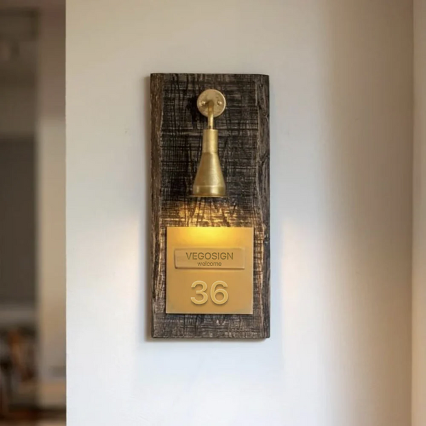Japanese Style Brass Wall Lamp Doorplate