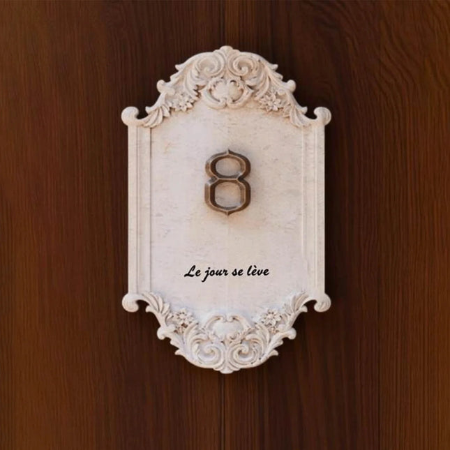 Luxury European-Style Limestone House Number Sign with 3D Brass Letters house sign sku3.1