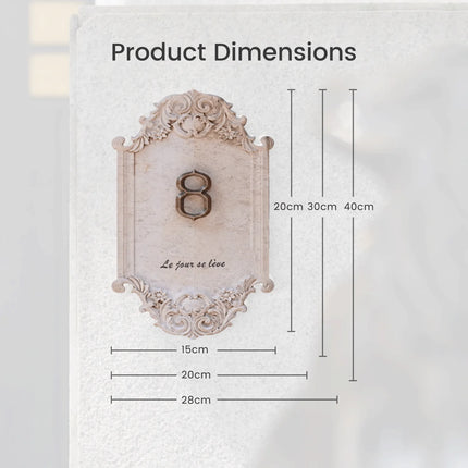 Luxury European-Style Limestone House Number Sign with 3D Brass Letters house sign sku3.4