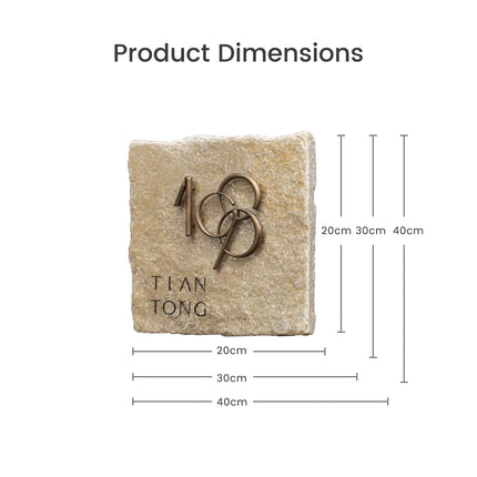 Luxury Hanging Sign – Custom Brass Words on Creek Stone Slab