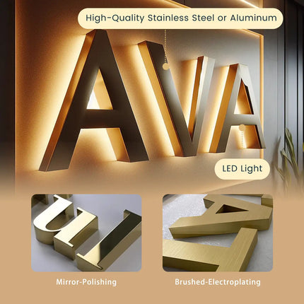Modern 3D Metal Letter Logo Sign – Custom Business Signage