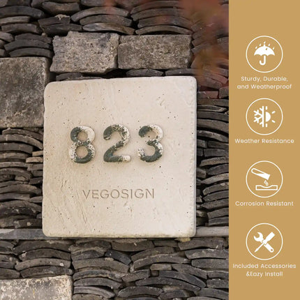 Natural Stone Ceramic Font Bohemian House Sign
