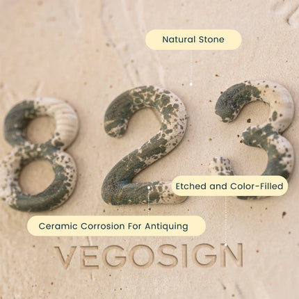 Natural Stone Ceramic Font Bohemian House Sign