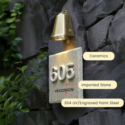 Outdoor High-Grade Ceramic Digital Villa House Sign