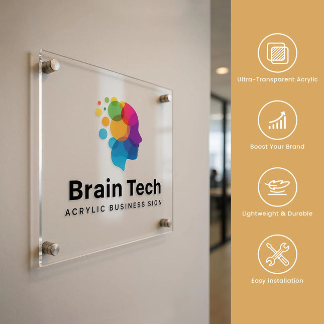 Premium Custom Acrylic Brand Shop Sign – Personalized Logo Sign