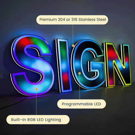 Punk-Style Illuminated Letter Sign – Custom LED Shop Front Sign