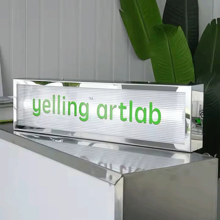 Rectangle Ribbed Acrylic LED Shop Sign – Wall-Mounted Light Box Display