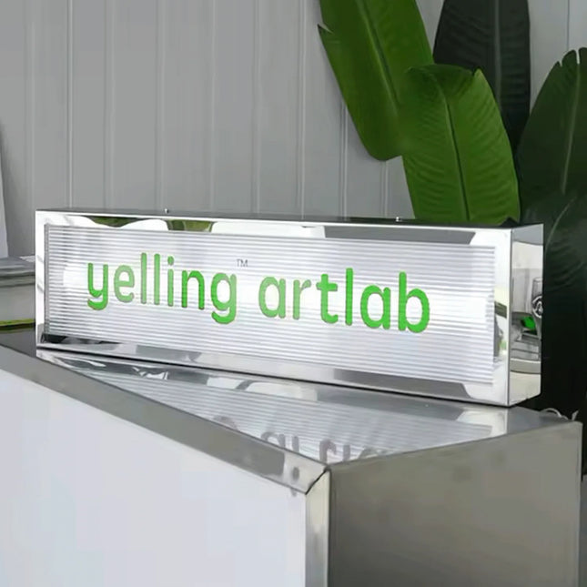 Rectangle Ribbed Acrylic LED Shop Sign – Wall-Mounted Light Box Display