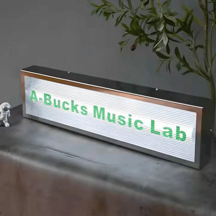 Rectangle Ribbed Acrylic LED Shop Sign – Wall-Mounted Light Box Display