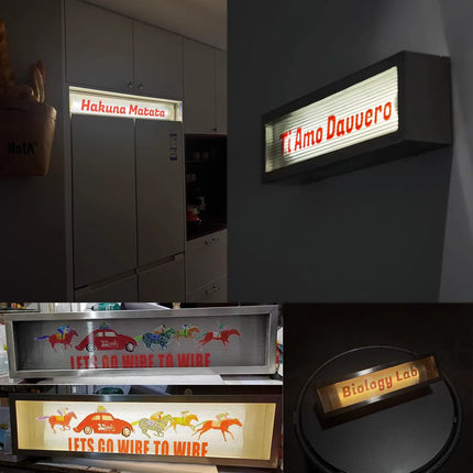 Rectangle Ribbed Acrylic LED Shop Sign – Wall-Mounted Light Box Display