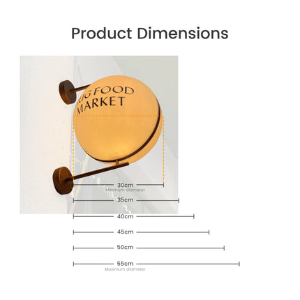 Retro Spherical Light Box – Side-Mounted Shop Sign Custom
