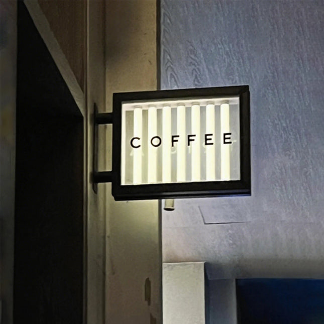 Retro Transparent Acrylic Neon Light Box – Side-Mounted Shop Sign Custom 01