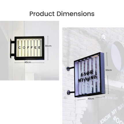 Retro Transparent Acrylic Neon Light Box – Side-Mounted Shop Sign Custom 06