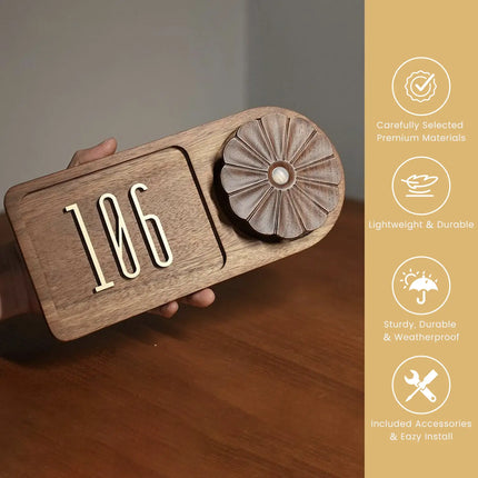 Retro Wooden House Sign With Sensor Light