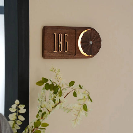 Retro Wooden House Sign With Sensor Light